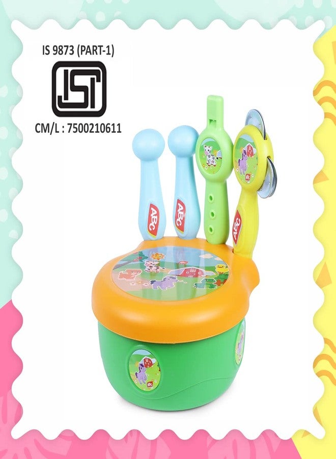 Simba ABC Rattle Set for Babies | Baby Instrumental Toys | Orchestra Set Baby Products | Drum Toys for Babies with 2 Sticks, Flute, Cymbals & Rattle | Musical Toys for Kids - BIS Approved - Image 2